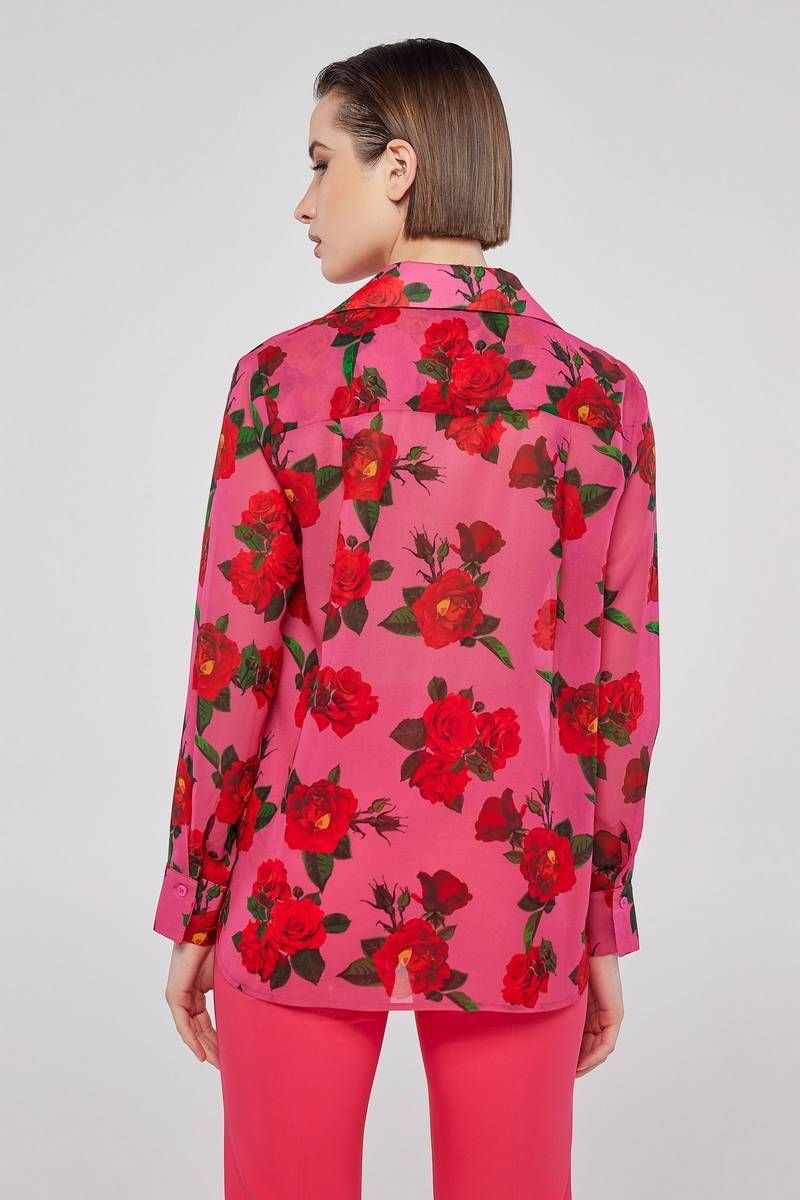 Fuchsia floral print shirt WALLY 