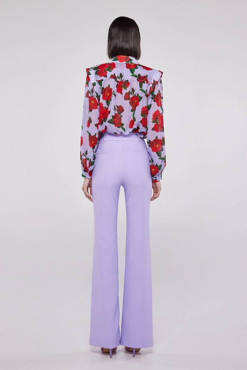 Lilac flare trousers EVELYN