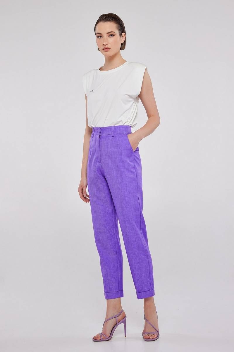 SAMSHEK Bottoms Pants and Trousers  Buy SAMSHEK Lavender Formal Pastel  Straight Pants Online  Nykaa Fashion