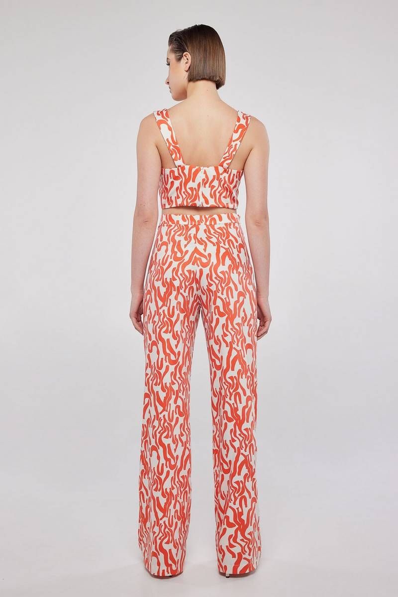 Zebra-print orange trousers KAITLYN