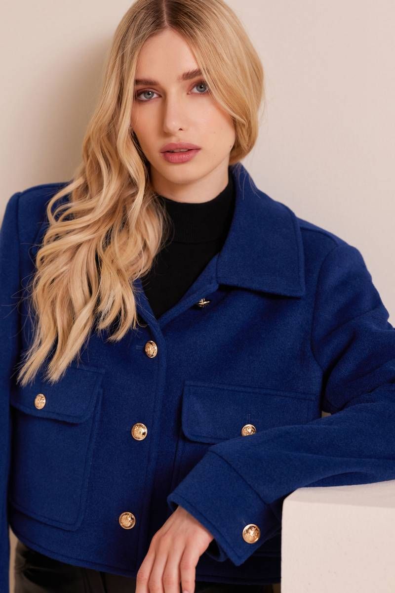 Gold-buttoned blue jacket CARLA