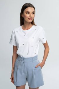 High-waisted shorts in pastel blue THOM
