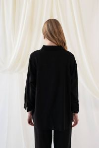 Linen oversized black shirt PRESTOM