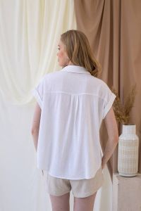 Linen short-sleeved ecru shirt TAPLOW