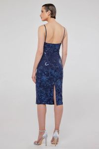 Blue sequined pencil dress FLATEY 