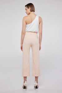Straight leg light pink cropped trousers LEONA