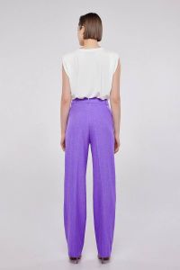 Box pleat lilac wide leg trousers ANNELISE