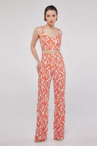 Zebra-print orange trousers KAITLYN