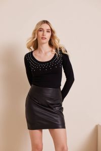 Faux leather black mini skirt GAIA