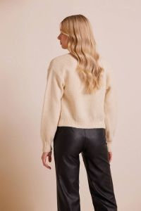 Rhinestone knitted vanilla cardigan MATEO  