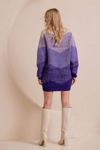 Purple-layered loose knitted dress SOILLE   