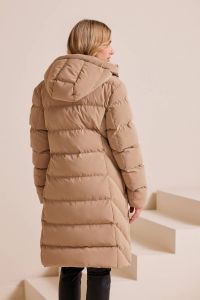 Hooded puffer  long jacket in vanilla  KALLIA 