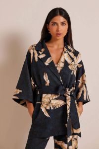 Blue print blazer kimono style REBEKA