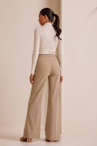 Vanilla herringbone wide-bottomed trousers EVITA