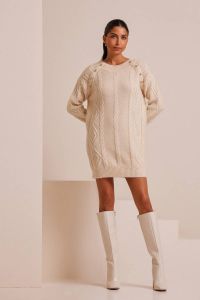 Cable knitted mini vanilla dress THEMIS   