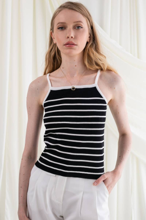 Pinestriped knitted top BRENT