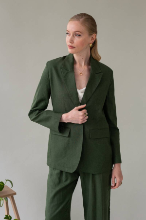 Linen green blazer PHILIPPA