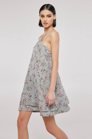 Halter ciel floral mini dress TINSLEY