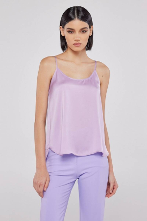 Satin cami top in lilac LAYLA 
