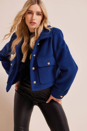 Gold-buttoned blue jacket CARLA