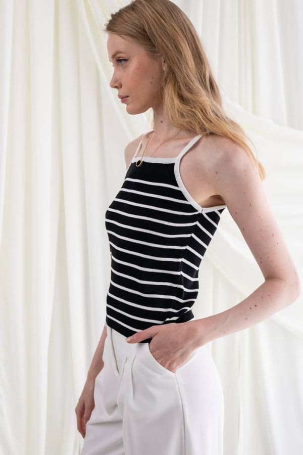 Pinestriped knitted top BRENT
