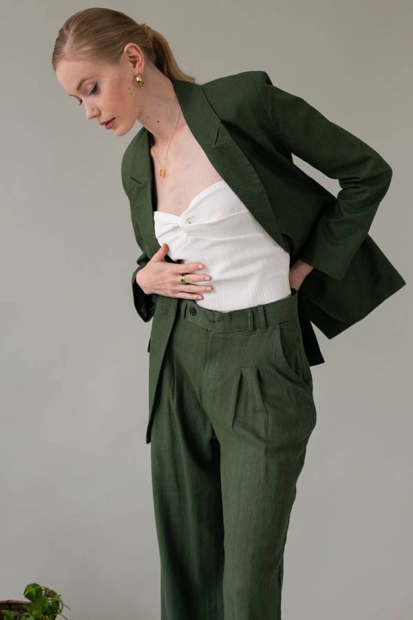 Linen green blazer PHILIPPA