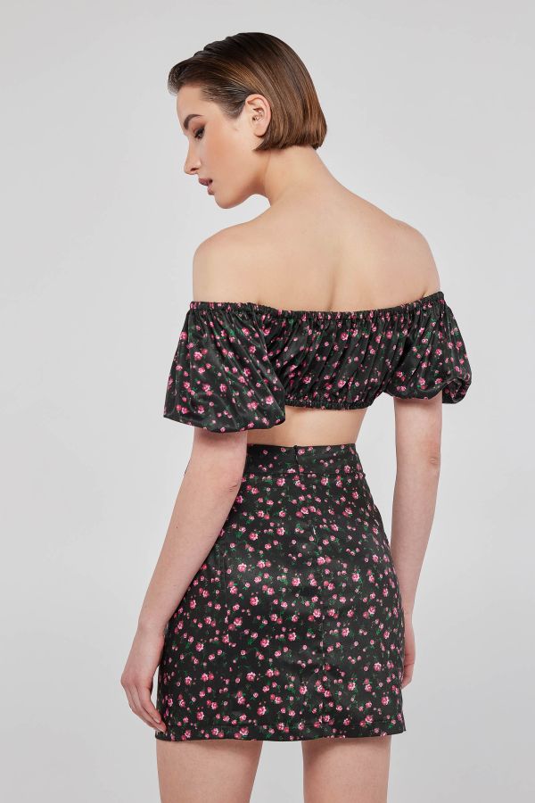 Mini skirt in dark floral KYLA 