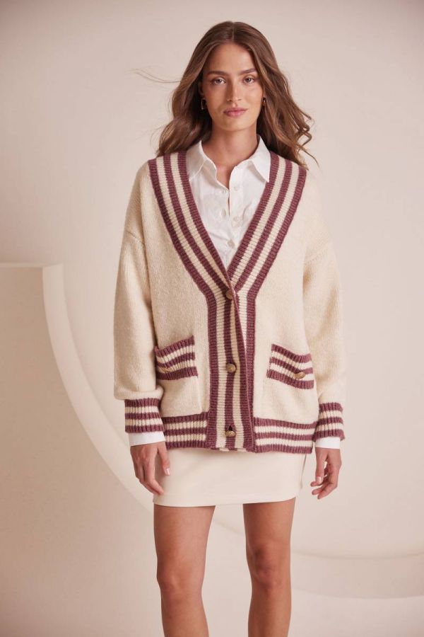 Gold-button knitted cardigan ELONA