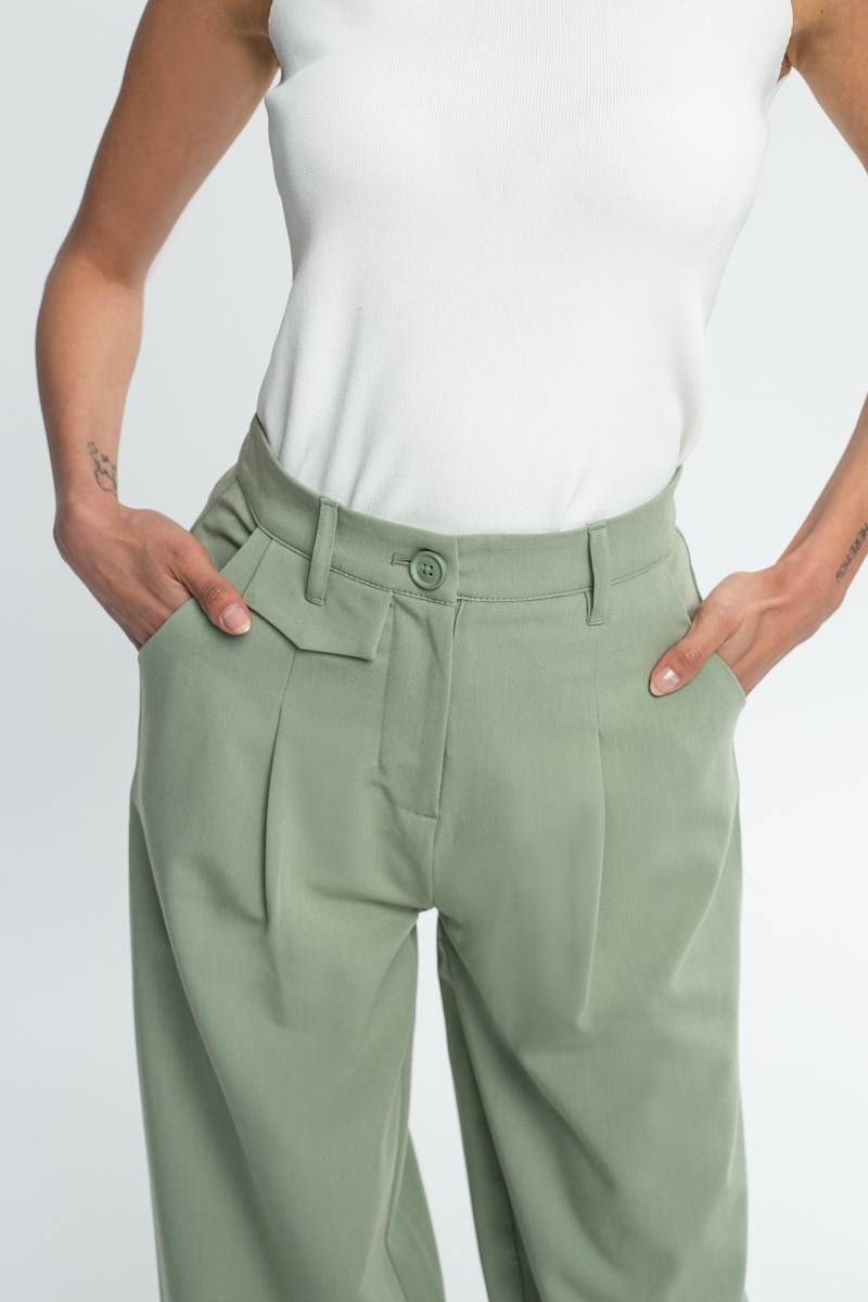 Ψηλόμεση πράσινη παντελόνα CANONS