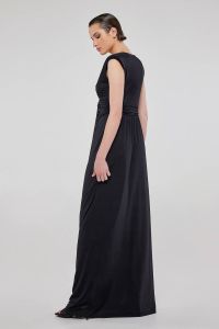 Μάξι φόρεμα ζέρσεϋ μαύρο MILLIE