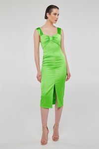 Πένσιλ σατέν πράσινο φόρεμα SAB